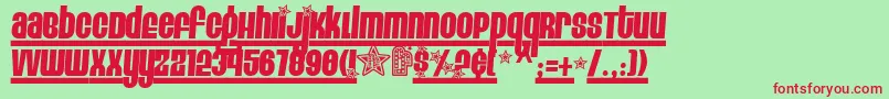 Eigh4 Font – Red Fonts on Green Background