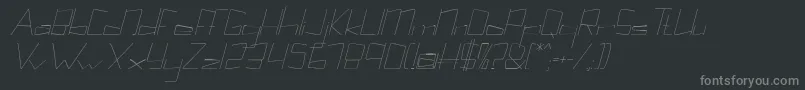 Kuppelcondenseitalickuppel-fontti – harmaat kirjasimet mustalla taustalla