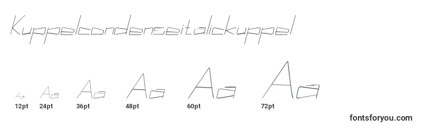 Размеры шрифта Kuppelcondenseitalickuppel