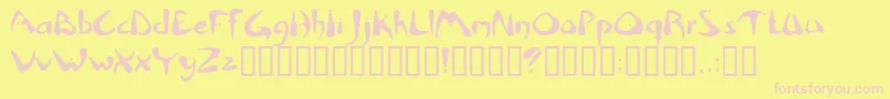 Rhino Font – Pink Fonts on Yellow Background