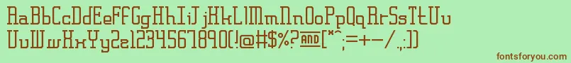 Fonte FrankfurtMesseSerif – fontes marrons em um fundo verde