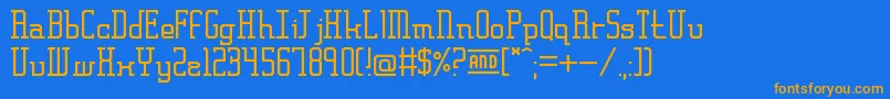 FrankfurtMesseSerif Font – Orange Fonts on Blue Background