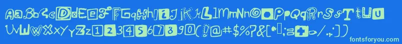 Justsomerandomdoodles Font – Green Fonts on Blue Background