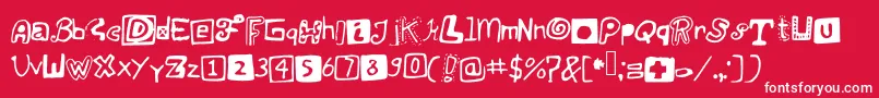 フォントJustsomerandomdoodles – 赤い背景に白い文字