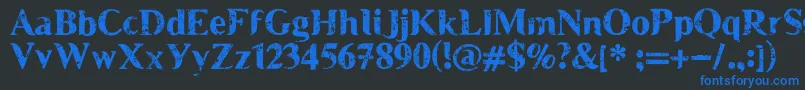 MuscleCre Font – Blue Fonts on Black Background