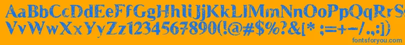 MuscleCre Font – Blue Fonts on Orange Background