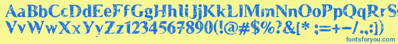 MuscleCre Font – Blue Fonts on Yellow Background