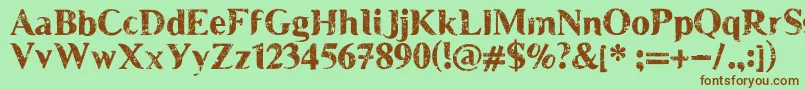 MuscleCre Font – Brown Fonts on Green Background