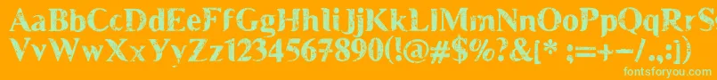 MuscleCre Font – Green Fonts on Orange Background