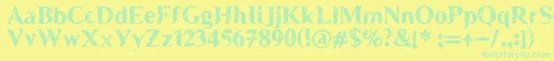 MuscleCre Font – Green Fonts on Yellow Background