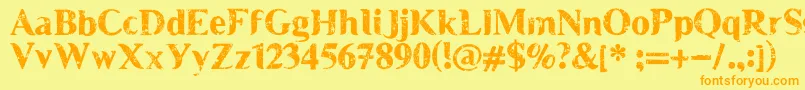 MuscleCre Font – Orange Fonts on Yellow Background
