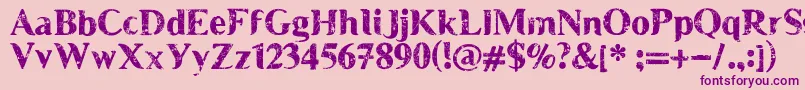 MuscleCre-Schriftart – Violette Schriften auf rosa Hintergrund