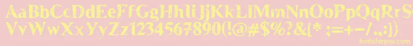 MuscleCre Font – Yellow Fonts on Pink Background