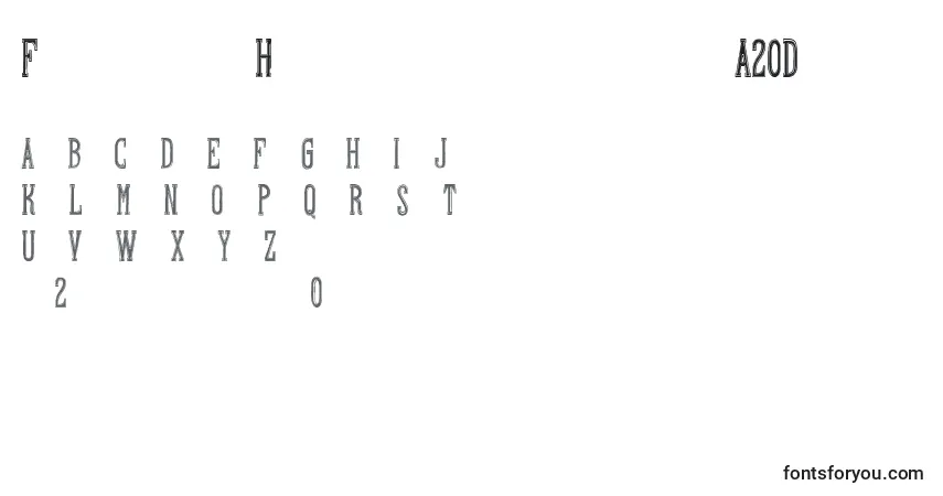 Fuente FontscafeHandshoptypographyA20Demo - alfabeto, números, caracteres especiales