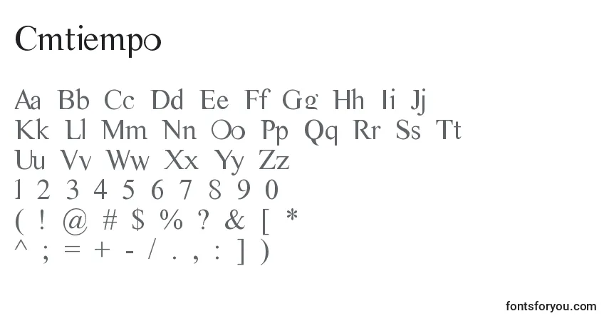 A fonte Cmtiempo – alfabeto, números, caracteres especiais