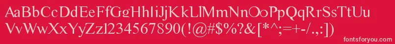 Cmtiempo Font – Pink Fonts on Red Background
