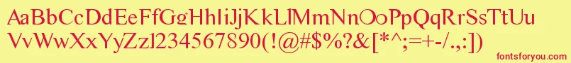 Cmtiempo Font – Red Fonts on Yellow Background