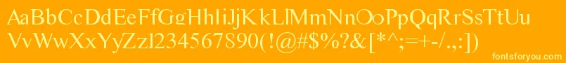 フォントCmtiempo – オレンジの背景に黄色の文字
