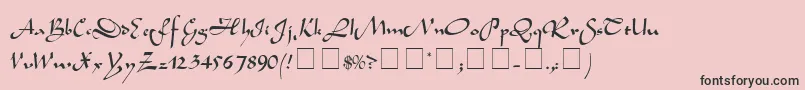 フォントSemiaScriptSsi – ピンクの背景に黒い文字