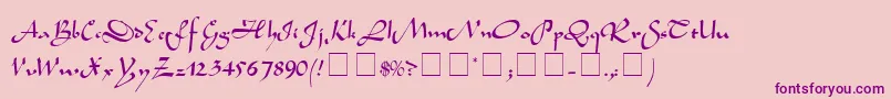 SemiaScriptSsi-Schriftart – Violette Schriften auf rosa Hintergrund