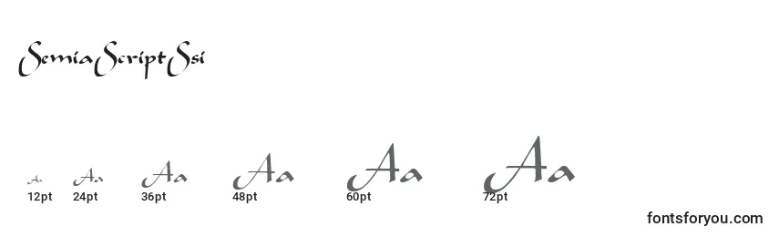 Размеры шрифта SemiaScriptSsi