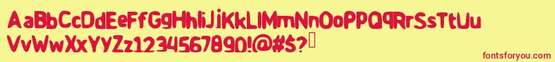 GameTime Font – Red Fonts on Yellow Background