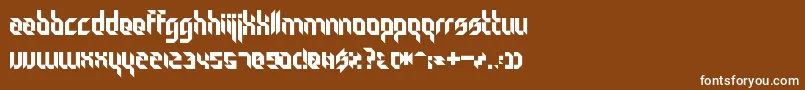 フォントParticulator – 茶色の背景に白い文字