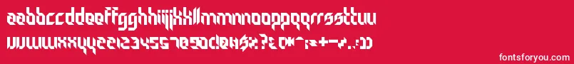 フォントParticulator – 赤い背景に白い文字