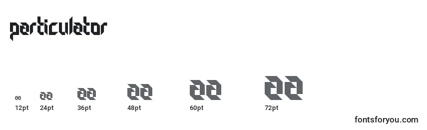 Particulator Font Sizes