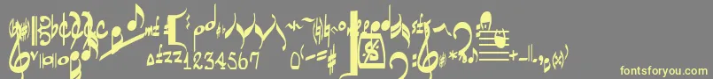 JazzRegular-fontti – keltaiset fontit harmaalla taustalla
