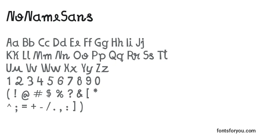 Schriftart NoNameSans – Alphabet, Zahlen, spezielle Symbole