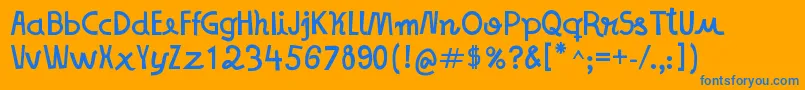 フォントNoNameSans – オレンジの背景に青い文字