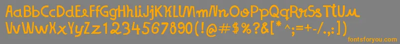 フォントNoNameSans – オレンジの文字は灰色の背景にあります。