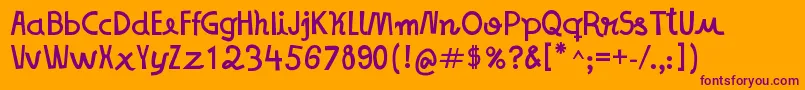フォントNoNameSans – オレンジの背景に紫のフォント