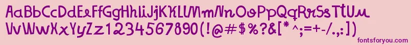 フォントNoNameSans – ピンクの背景に紫のフォント