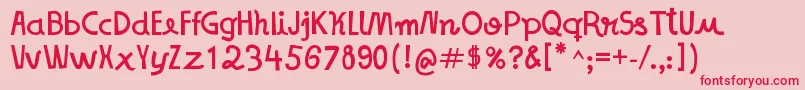 NoNameSans Font – Red Fonts on Pink Background
