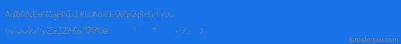 AbeRegular-Schriftart – Graue Schriften auf blauem Hintergrund