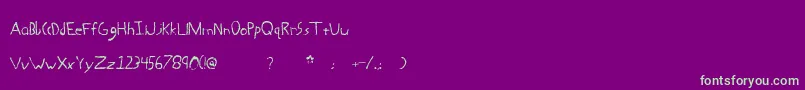 AbeRegular-Schriftart – Grüne Schriften auf violettem Hintergrund
