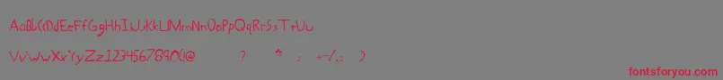 フォントAbeRegular – 赤い文字の灰色の背景