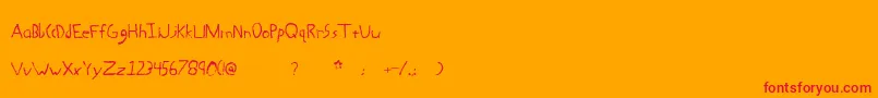 フォントAbeRegular – オレンジの背景に赤い文字