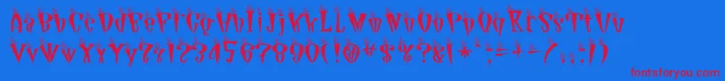 Jetson Font – Red Fonts on Blue Background