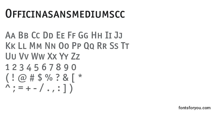 Czcionka Officinasansmediumscc – alfabet, cyfry, specjalne znaki