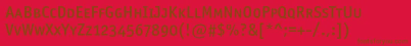 Officinasansmediumscc Font – Brown Fonts on Red Background