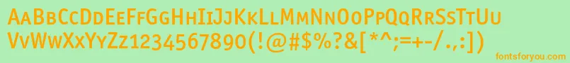 Officinasansmediumscc Font – Orange Fonts on Green Background