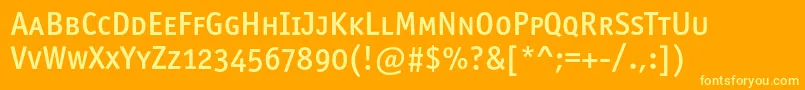 Officinasansmediumscc Font – Yellow Fonts on Orange Background