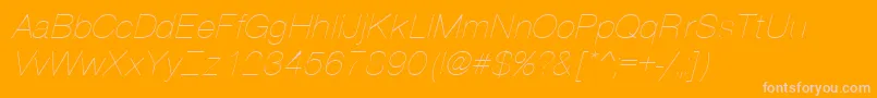 PartridgeThinOblique-Schriftart – Rosa Schriften auf orangefarbenem Hintergrund