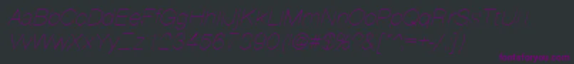PartridgeThinOblique Font – Purple Fonts on Black Background
