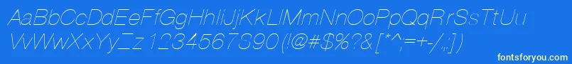 PartridgeThinOblique Font – Yellow Fonts on Blue Background
