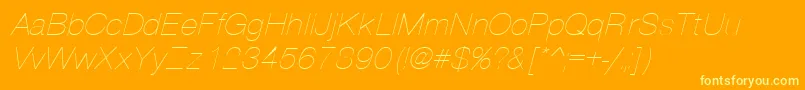 Czcionka PartridgeThinOblique – żółte czcionki na pomarańczowym tle