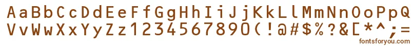 OcrbLt-fontti – ruskeat fontit valkoisella taustalla